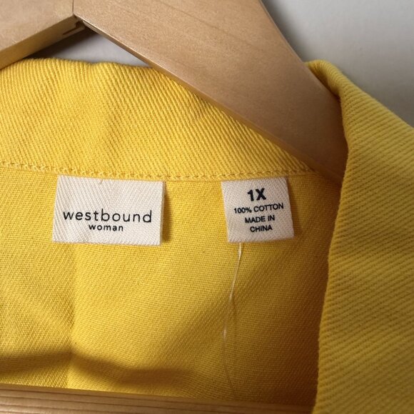 NWT Westbound Woman Yellow Denim Vest 1X - Picture 3 of 3